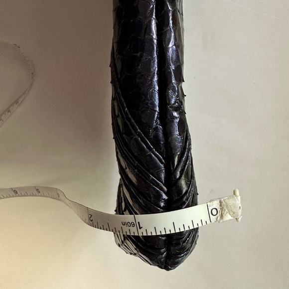 Kotur Snakeskin East West Clutch in Ink Blue/Purple Color and Crystal Closure - Picture 10 of 11